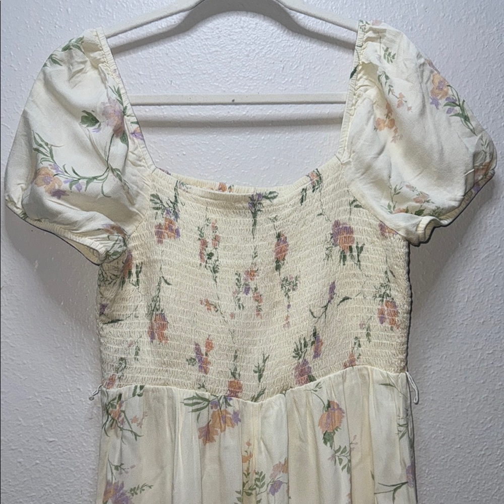 American Eagle Outfitters Cream Floral Jumpsuit - Picture 6 of 7